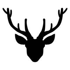 Head deer  the black color icon .