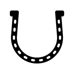 Horseshoe  the black color icon .