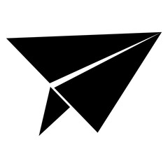 Paper airplane  the black color icon .