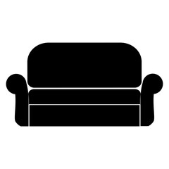 Sofa  the black color icon .