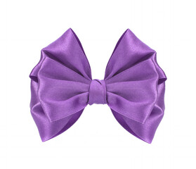 Lilac bow on a white background