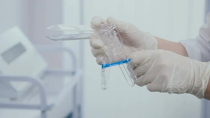 Portrait of the plastic gynecological speculum