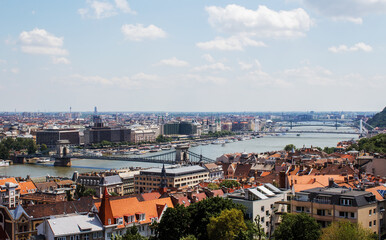 Fototapeta na wymiar Landcape of Budapest. River Danube. Hungary
