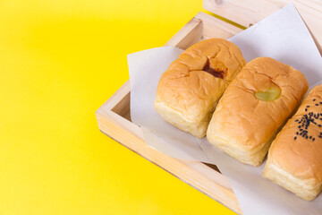 Bread in wood box