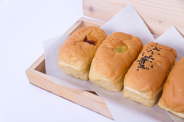 Bread in wood box