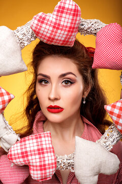 Girl pinap posing in studio