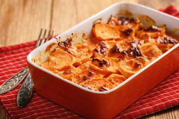 Vegetarian food - sweet potato casserole.