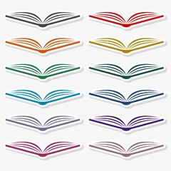 Open Book Icon on Flat - Illustration