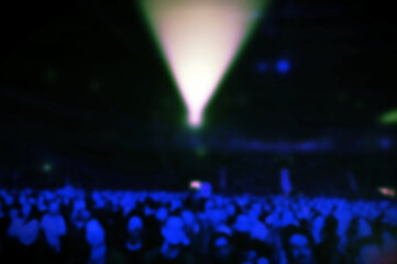 Obraz na płótnie Canvas Dark movie theater interior. screen,audience, chairs-blurred