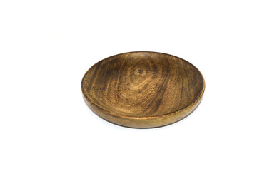Wood plate with white background