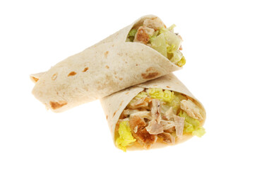 Caesar salad bread wraps isolated