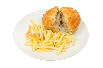 Chicken pie and fries
