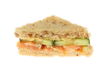 Smoked salmon and cucumber sandwich