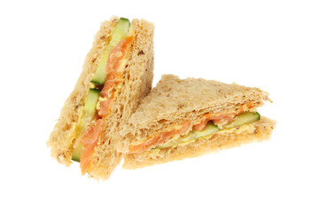 Smoked salmon and cucumber sandwiches