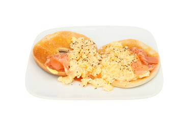 Smoked salmon and scrambled egg