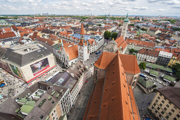 Fototapeta na wymiar Aerial view of Munich Bavaria southern Germany Europe