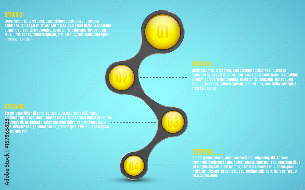 Poster an infographics suite for your business project. a realistic object in the metaball style. option nu