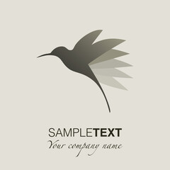 Hummingbird silhouette logo. Vector Illustration