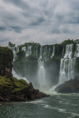 Naklejka premium Iguazu falls in a cloudy day