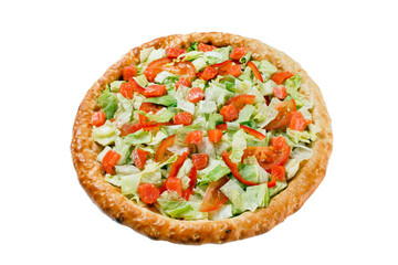 pizza on the white background