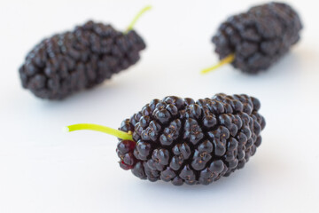 Mulberry Berries  on a white background.