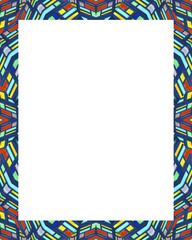 White Frame with Decorated Borders