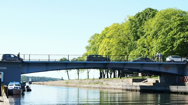 Little bridge over a beautiful canal in between Jeloy and Moss, Norway