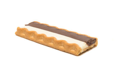 Biscuits with chocolate milk filling isolated