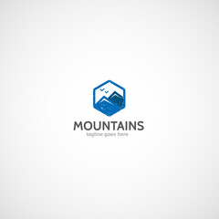 Fototapeta premium Mountains flat logo.