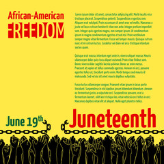 Juneteenth, African-American Independence Day, June 19. Day of Freedom and Emancipation