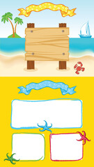 Yellow cartoon sea template