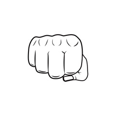 Fist shape isolated on white. Vector.