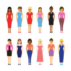 Fototapeta premium women in a line