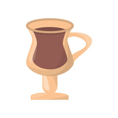 Cold coffee drink in glass cup icon vector illustration graphic design