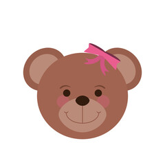 girly teddy bear baby or shower related  icon image vector illustration design 