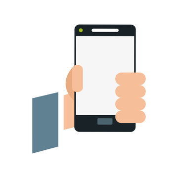 person holding smartphone icon image vector illustration design 