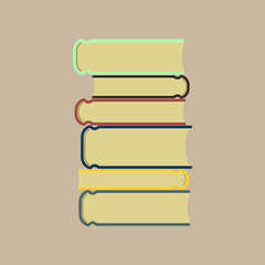 Stack of colorful books. Vector illustration.