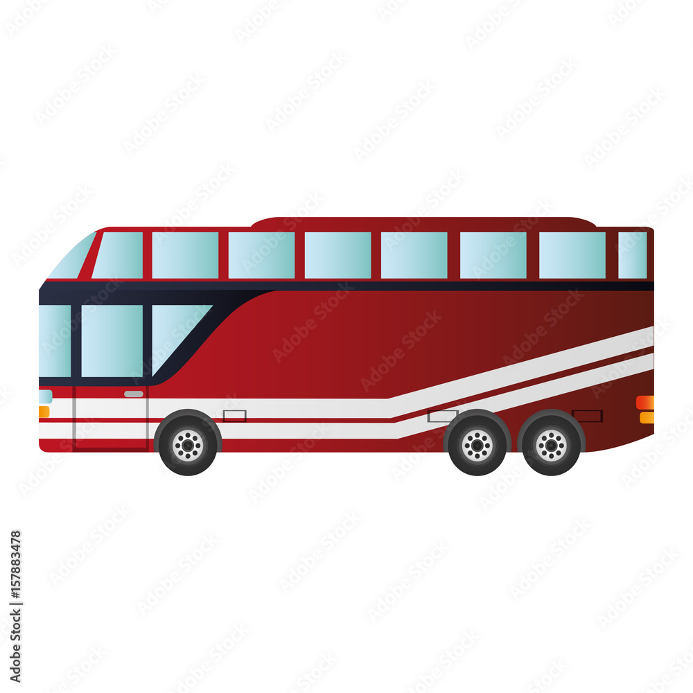 Poster double decker bus sideview icon image vector illustration design