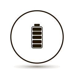 Battery icon vector on white background. Symbols of battery full charge level