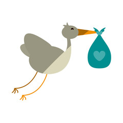 crane holding bag baby or shower related  icon image vector illustration design 