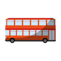 Fototapeta na wymiar double decker bus sideview icon image vector illustration design 