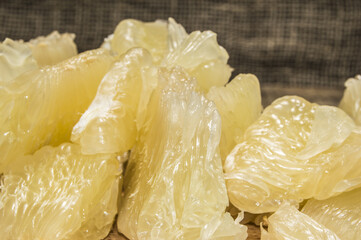 halves of fruit pomelo