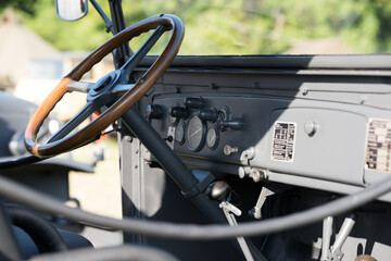 Cockpit of a jeep