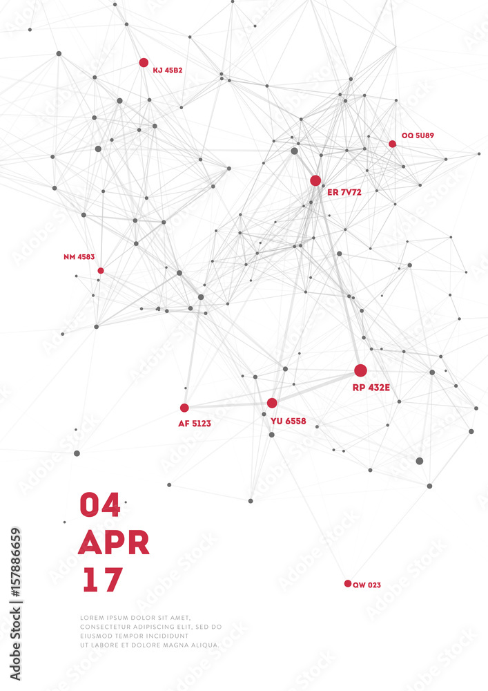 Poster 3d abstract mesh background with circles, lines and triangular shapes design layout for your busines