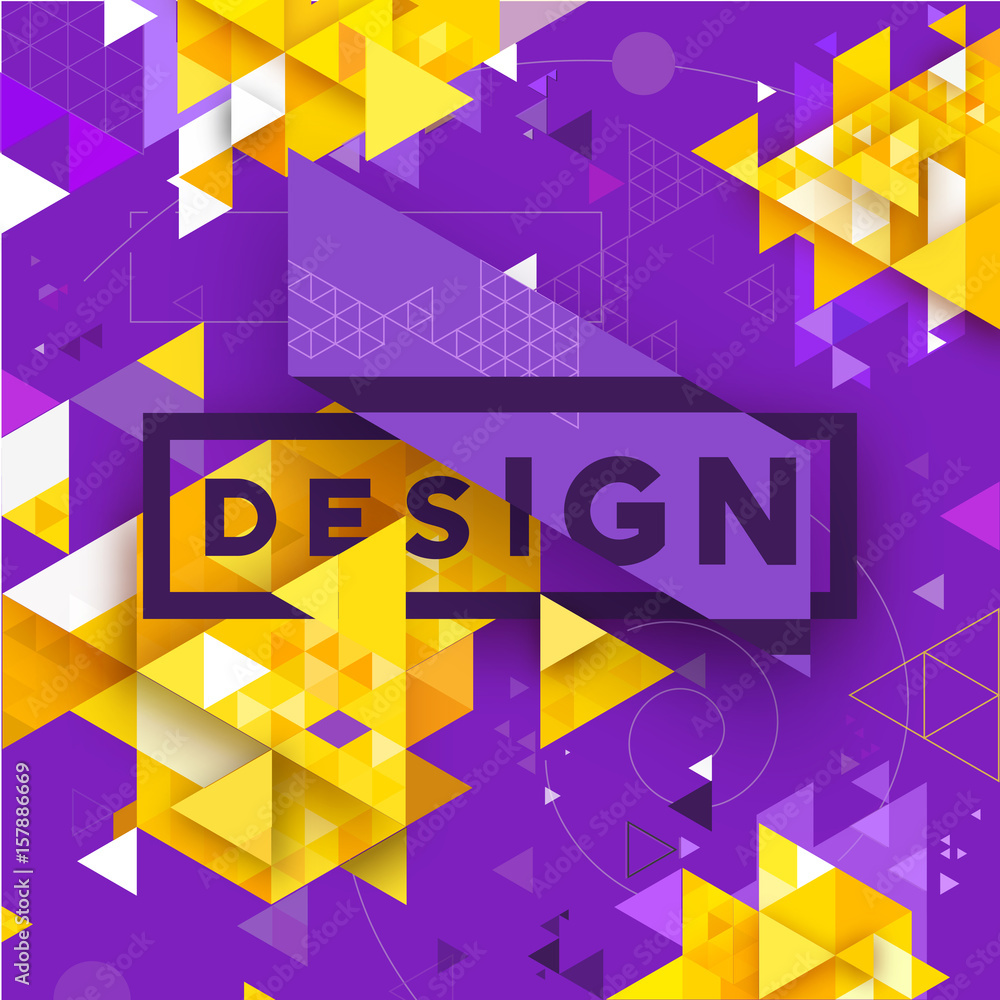 Poster abstract 3d vector geometrical triangular textured bright background