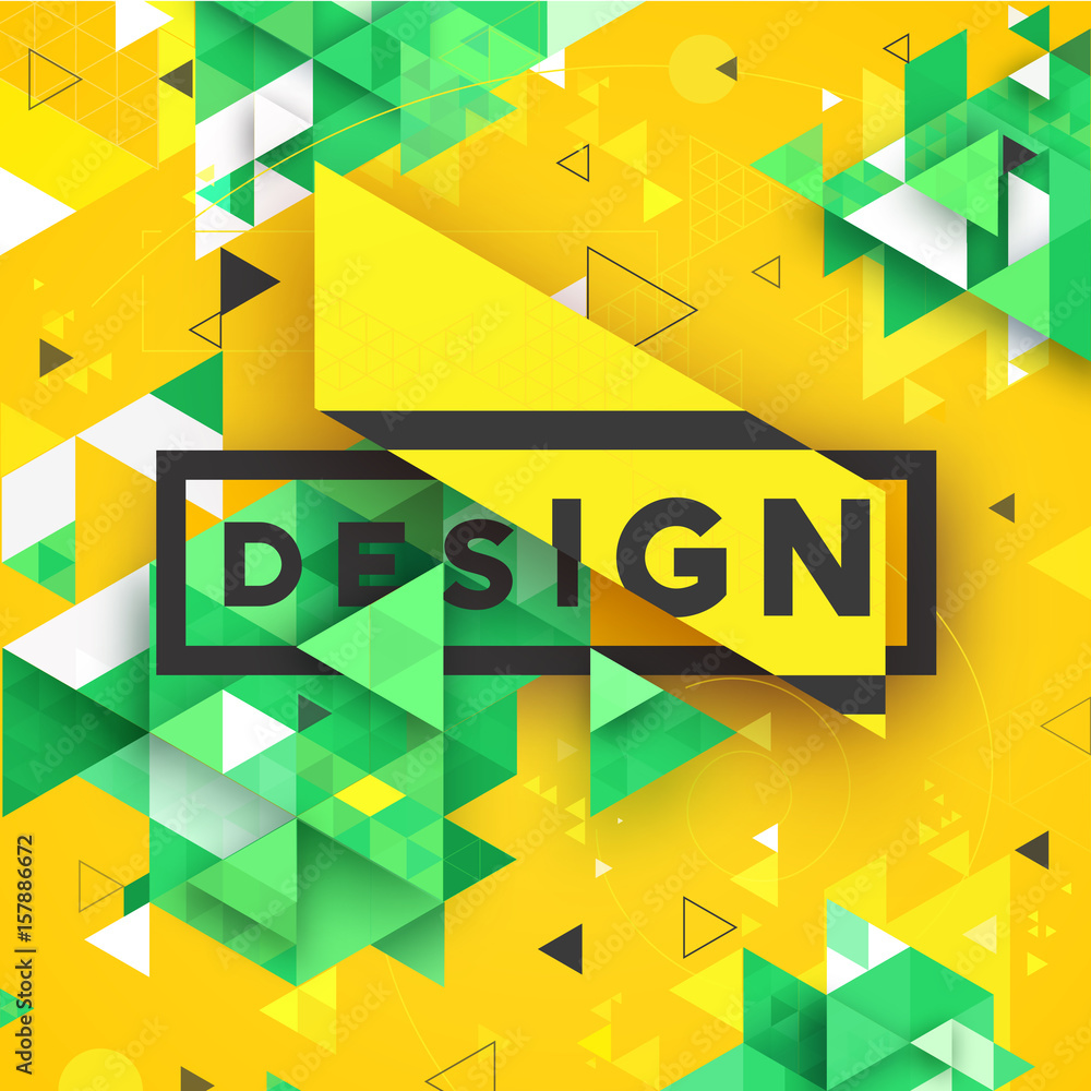 Poster abstract 3d vector geometrical triangular textured bright background
