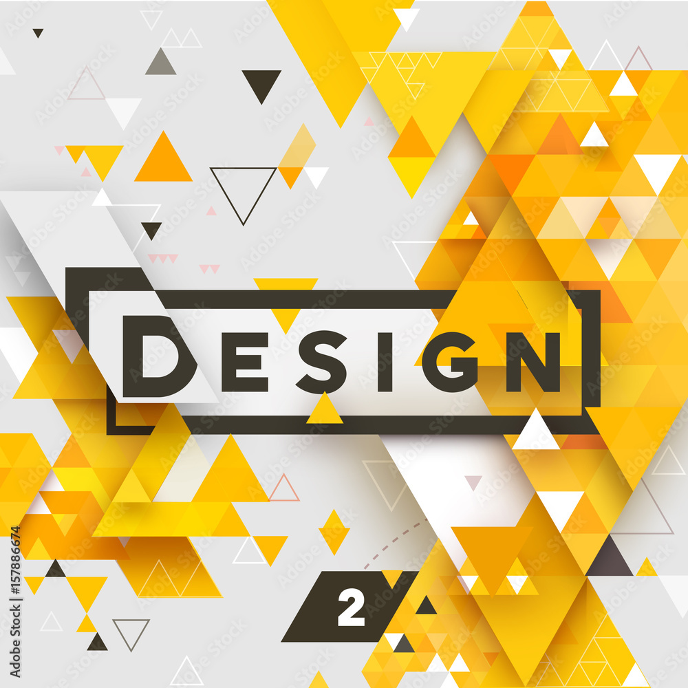 Poster abstract 3d vector geometrical triangular textured bright background