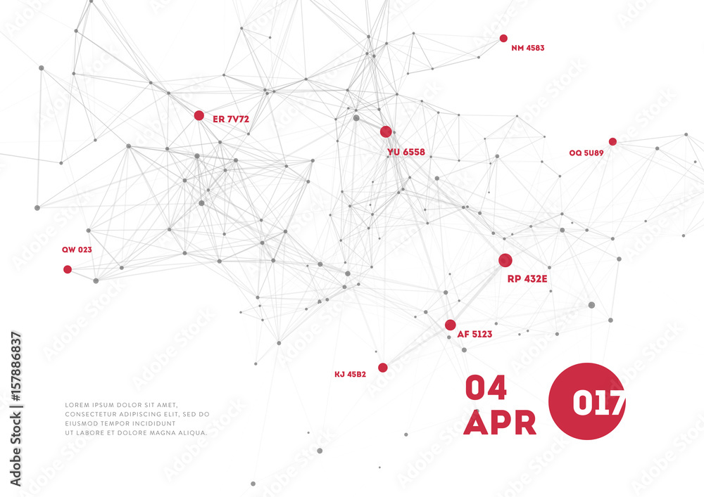 Poster 3d abstract mesh background with circles, lines and triangular shapes design layout for your busines