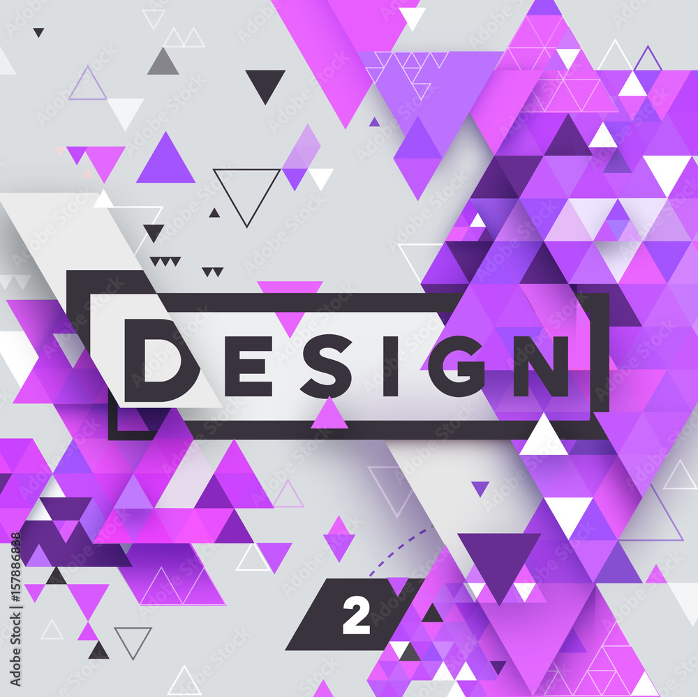 Poster abstract 3d vector geometrical triangular textured bright background