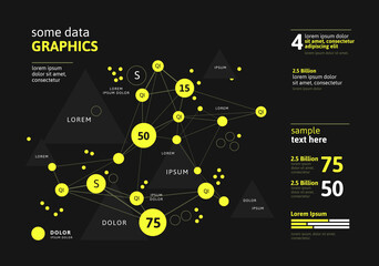 Futuristic infographic. Information aesthetic design. Complex data threads graphic visualization. Abstract data graph